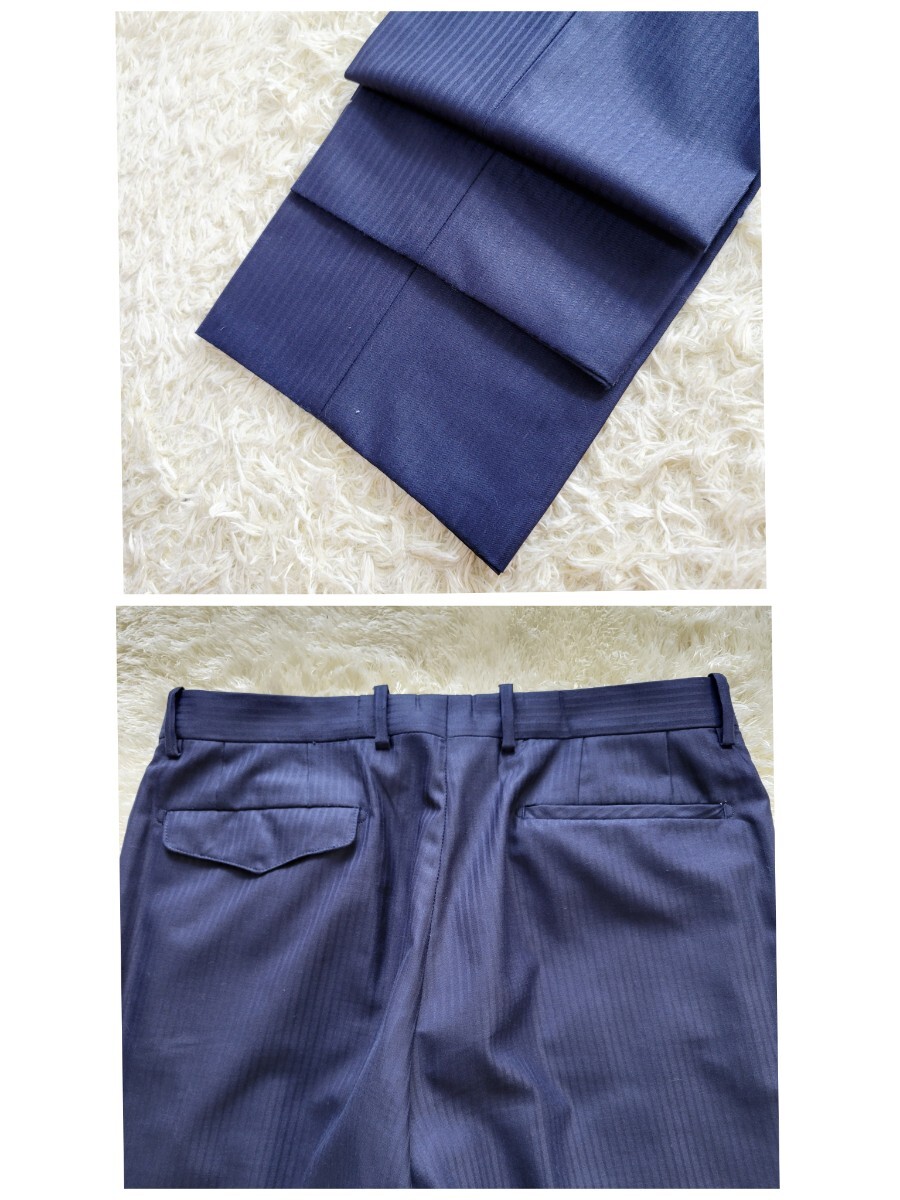 サイズXL 【スタイリッシュな一着】ORIHICA オリヒカ ストライプ ネイビー セットアップスーツ Bright Wool STRETCH PLUS Smart 10month_画像8