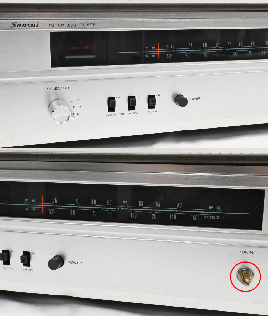 H715●日本製 Sansui サンスイ 真空管 AM FM MPX TUNER チューナー TU-70 管球式 AM/FMマルチチューナー 山水の画像8