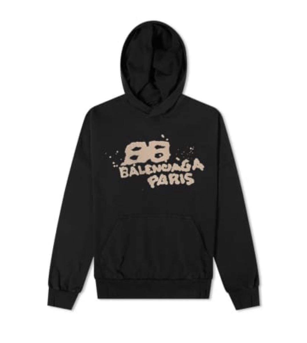 超激レア BALENCIAGA バレンシアガ Oversized Dirty Paris Logo Hoodie ロゴ フーディー パーカー XSサイズの画像1