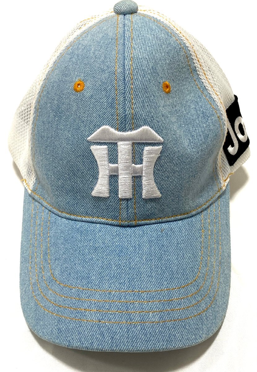 新品 未使用 阪神タイガース 野球帽 ベースボールキャップ デニム ブルー メッシュ フリーサイズ_画像2
