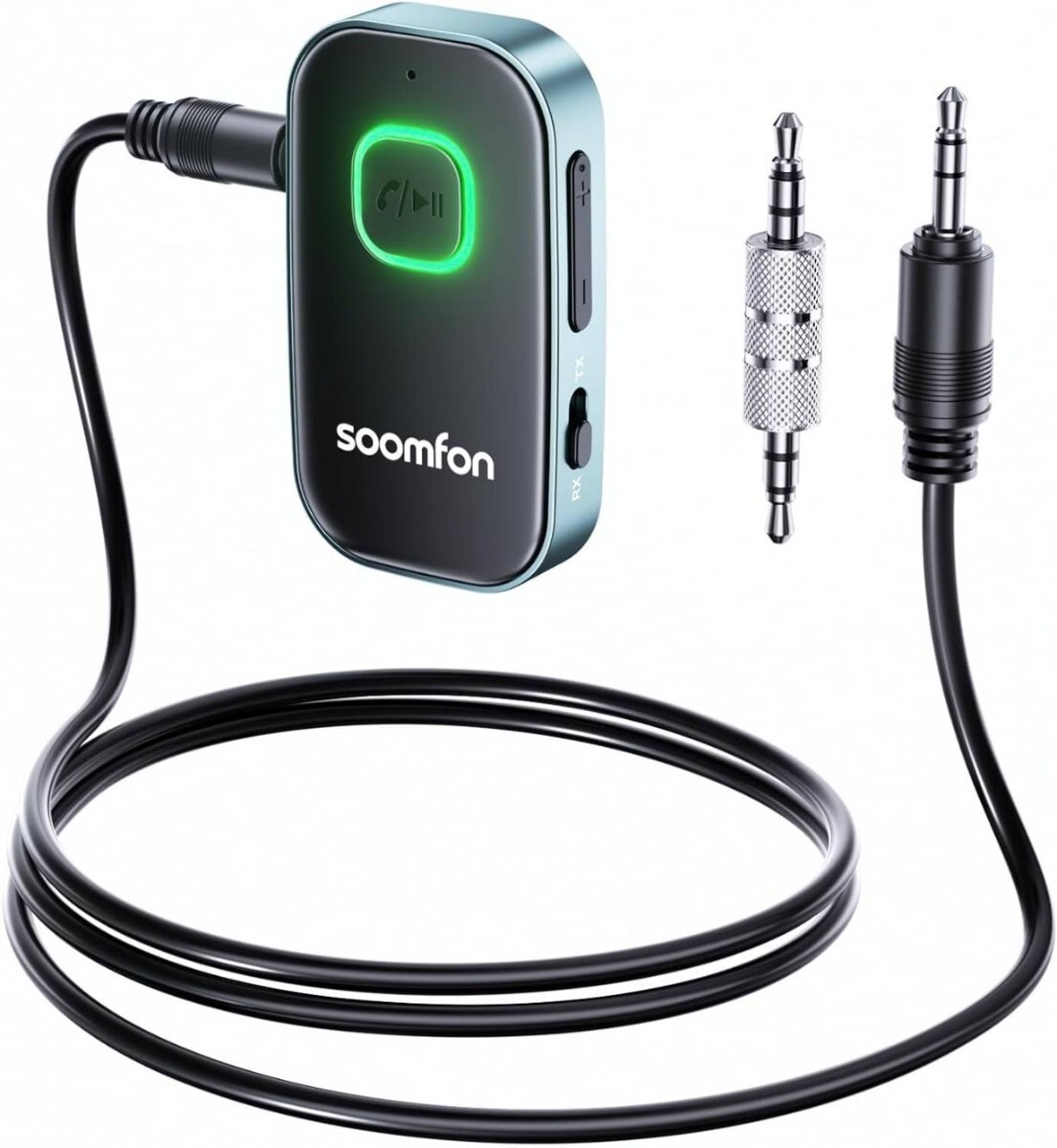 Aux Bluetooth 5.4 トランスミッター - SOOMFON Bluetooth レシーバー 一台二役 3.5mm ブルートゥース 送信機の画像1