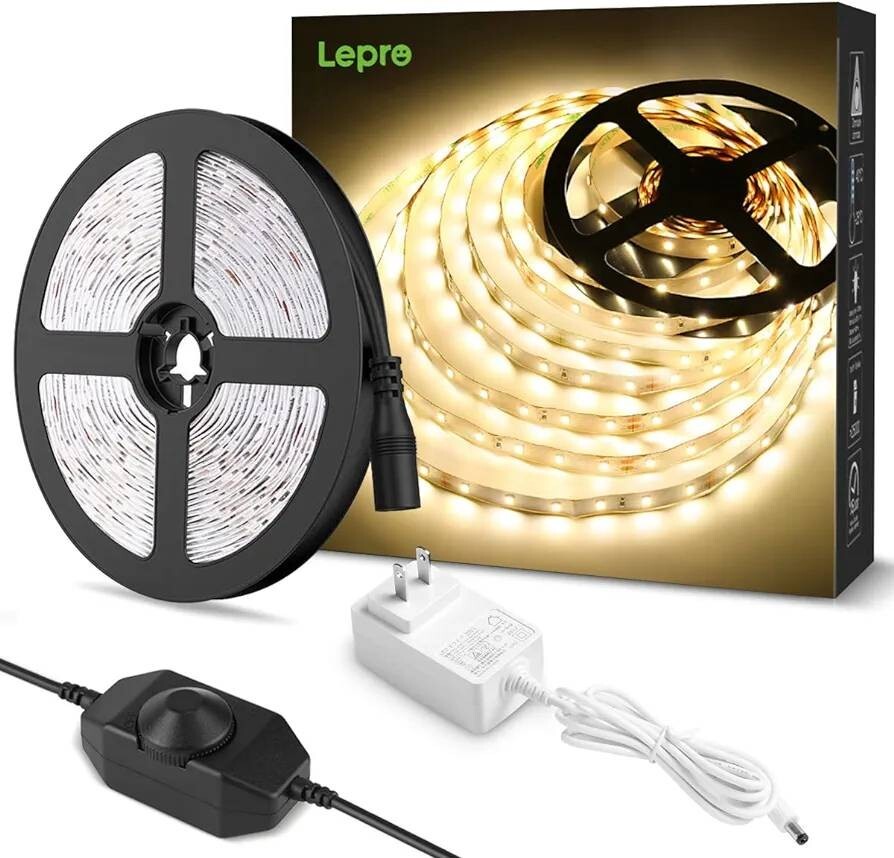 Lepro LEDテープライト 電球色 無段階調光 間接照明 5m 12v 高演色タイプ ストリップライト_画像1