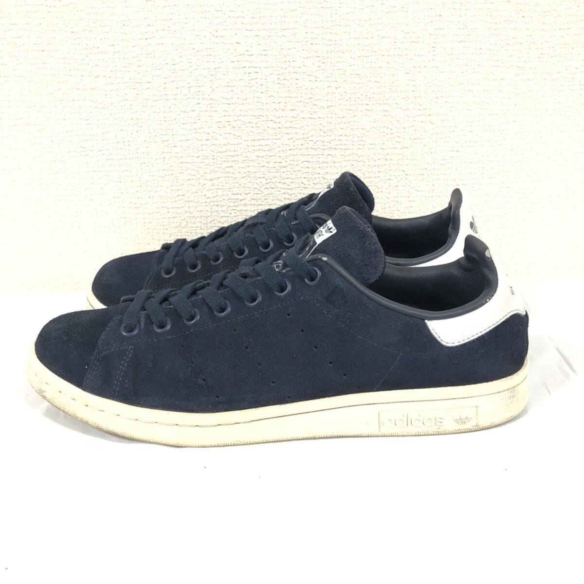 大人気◎ ★adidas アディダス★ STAN SMITH スタンスミス スウェード レザー ローカット スニーカー シューズ 靴 ネイビー 27.0cm/233 の画像3