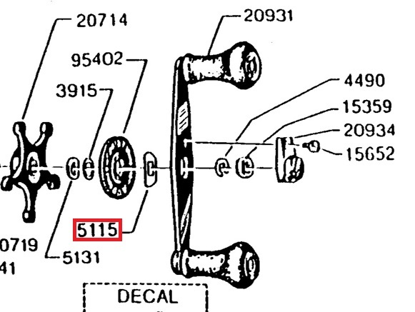 P62 即決★送料無料(2点で)★Abu Ambassadeur アブ アンバサダー Parts 5115 フリクションワッシャー１個 5500C3の画像3