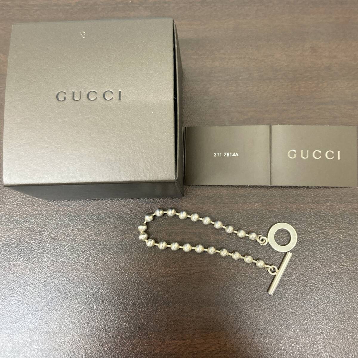 GUCCI シルバーボールチェーン ブレスレット SV925 グッチ シルバー 中古 ブランドの画像2