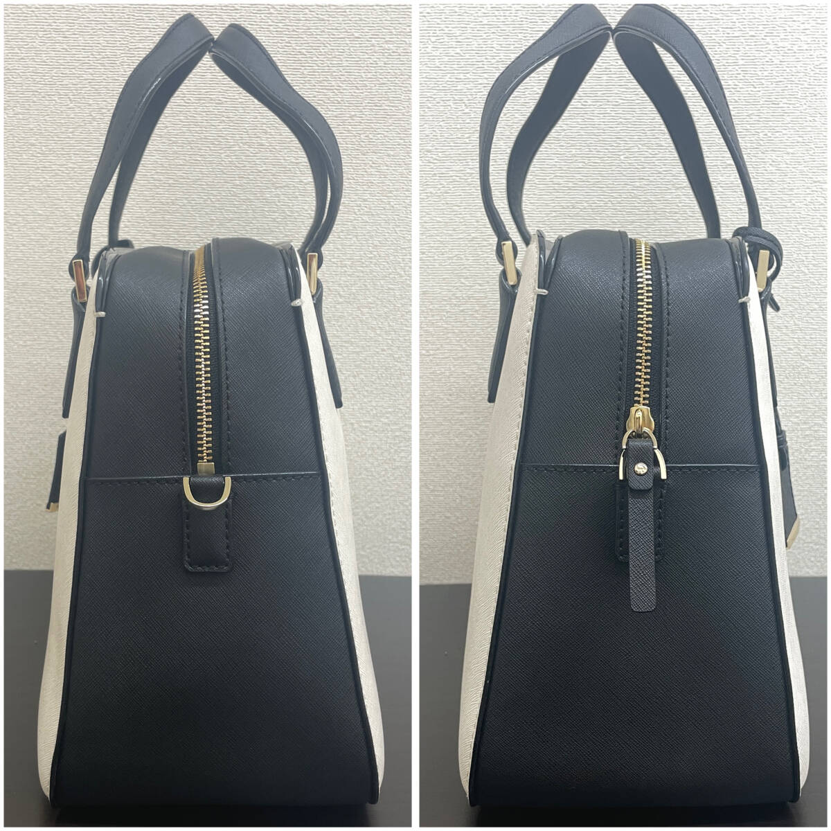 Kate Spade NEW YORK 2way バッグ ハンドバッグ ショルダーバッグ ケイトスペード 白 黒 中古 美品 ファッション カバンの画像4