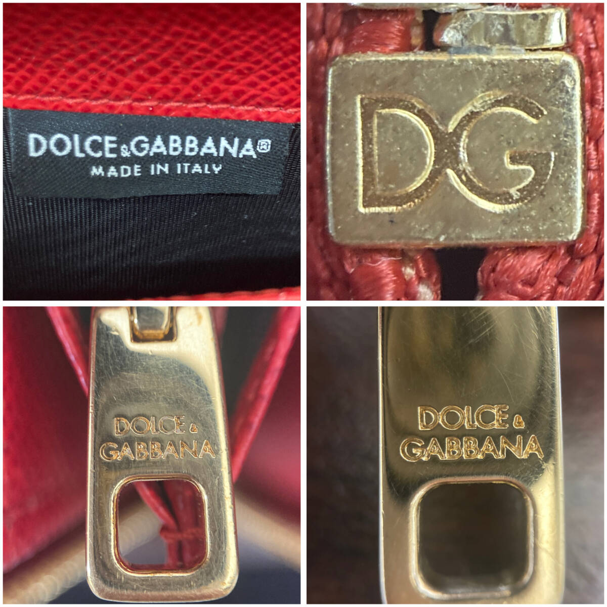 DOLCE&GABBANA 長財布 LOVE ピンク 赤 財布 ポーチ ドルガバ 中古 ブランド 装飾小物 レディース 女性の画像10
