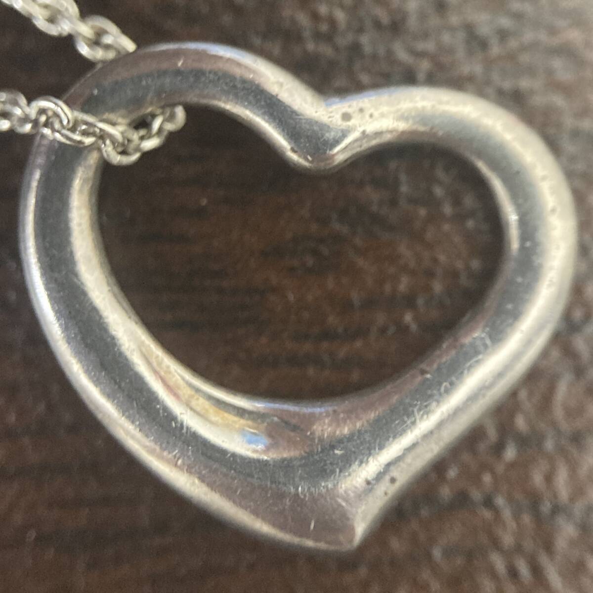 TIFFANY&Co серебряный колье Open Heart SV 925 Tiffany aksase Lee бренд б/у женский 