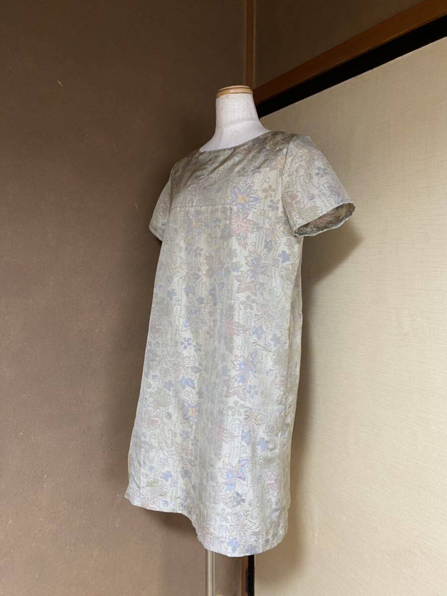 着物リメイク：大島紬のワンピース　M_画像4
