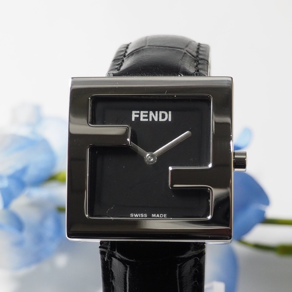 フェンディ FENDI フェンディマニア 革ベルト メンズ 腕時計 シルバー C358_画像3