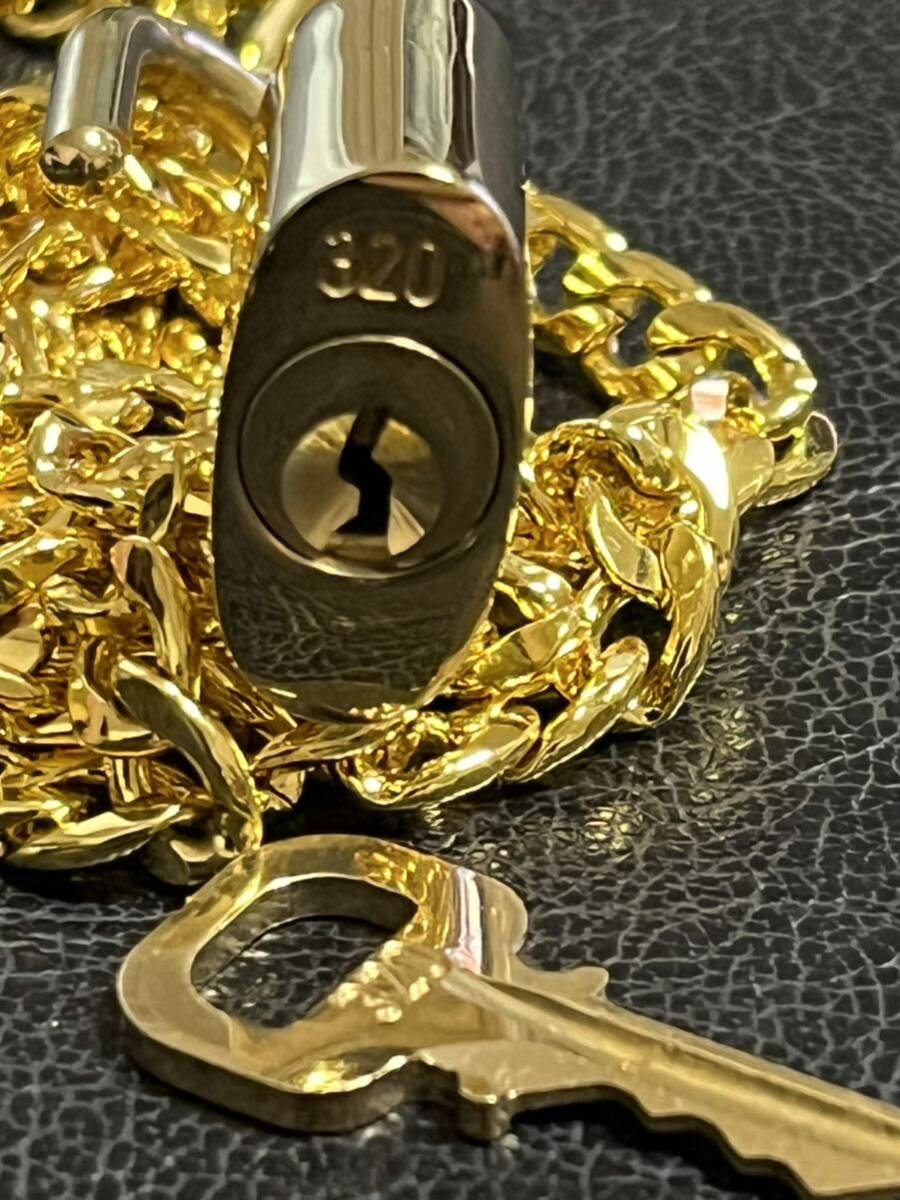ルイヴィトン パドロック カデナ 南京錠 鍵 320 鍵1本付 6mm幅喜平ネックレス付の画像8