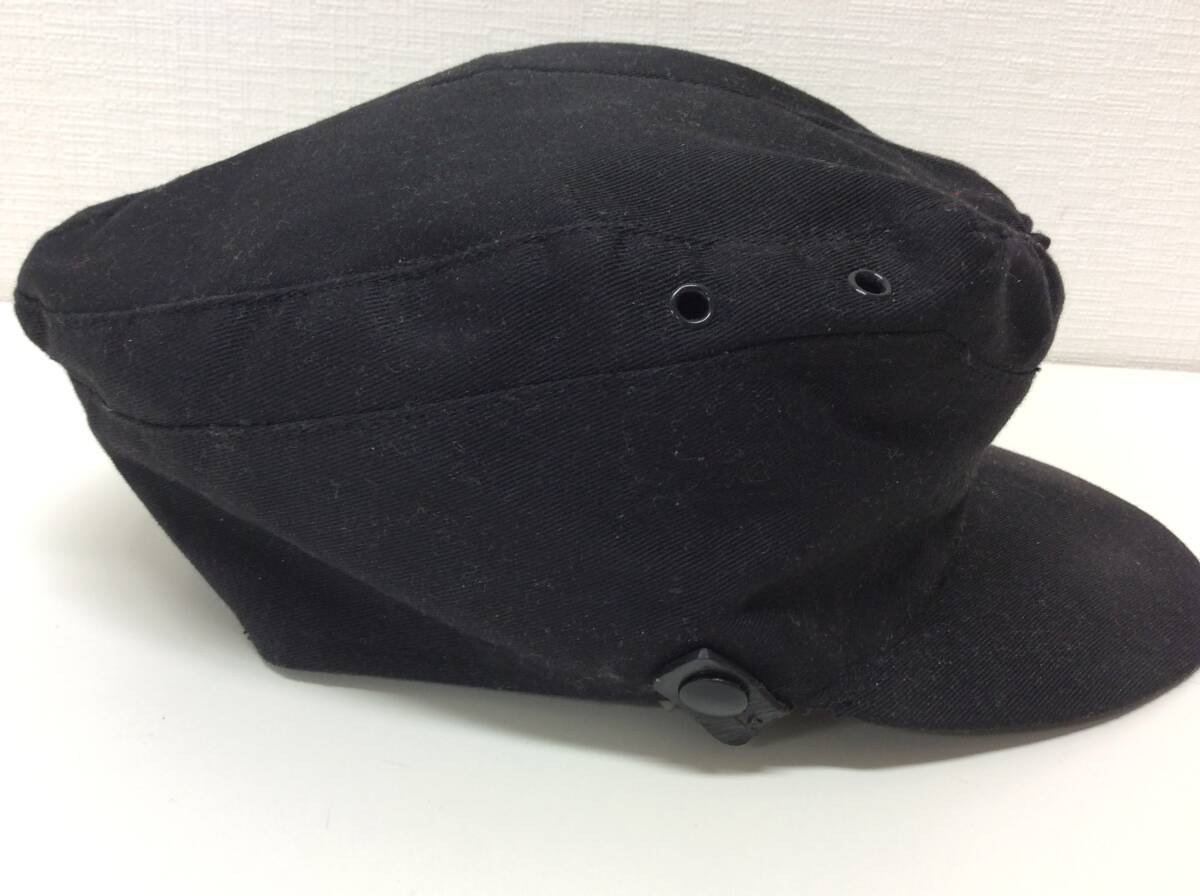 ■3841 ケピ帽 ドイツ軍 帽子 ドクロ帽章 制帽 ブラック 黒 ミリタリー 軍隊 サイズ58cm レプリカの画像4