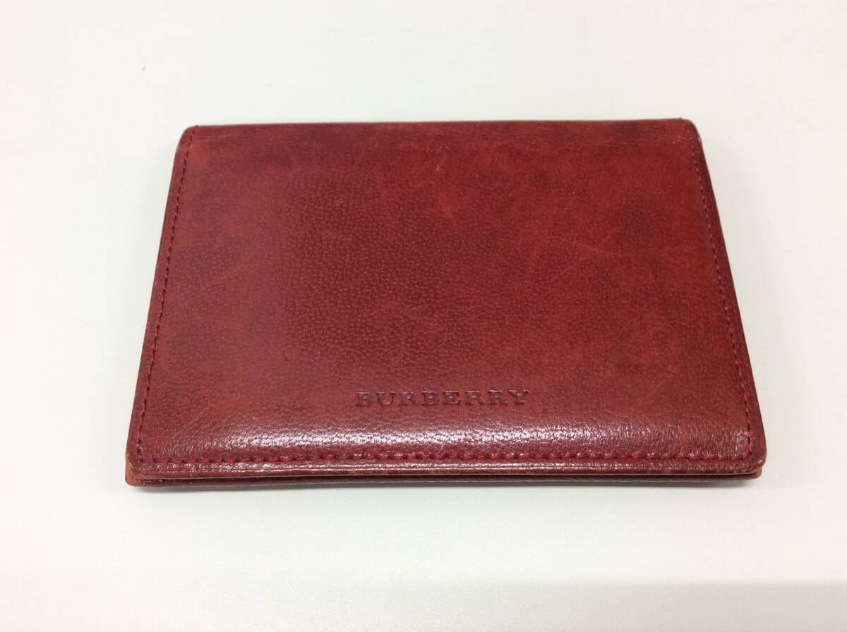 ■4676 バーバリー BURBERRY レッド系 赤 チェック柄 ノバチェック 定期入れ パスケース 小物の画像1