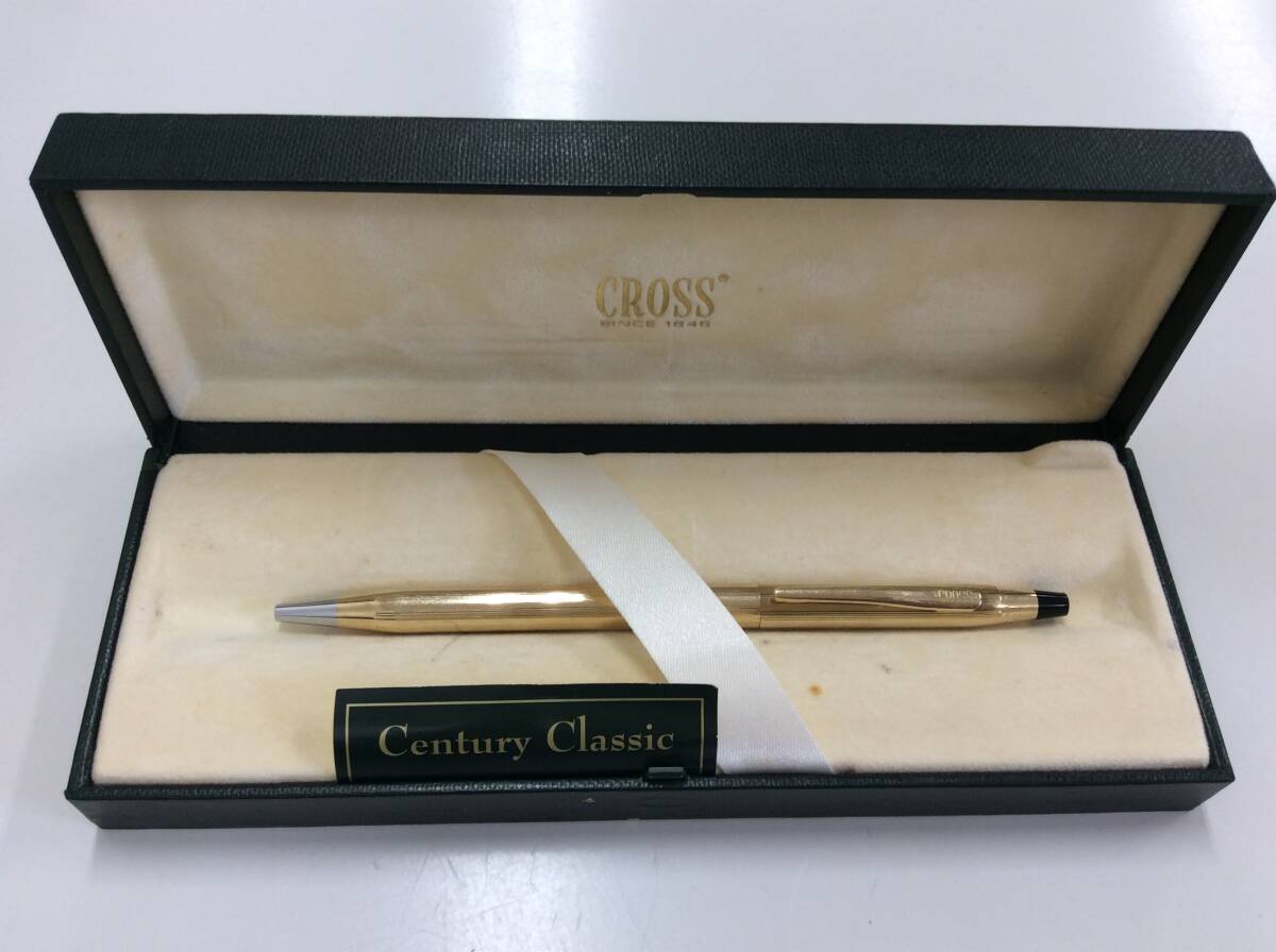 ■5107 CROSS クロス 1/20 10KT GOLD FILLED ボールペン ツイスト式 ゴールドカラー 筆記未確認 箱あり(商品の箱か不明)の画像1