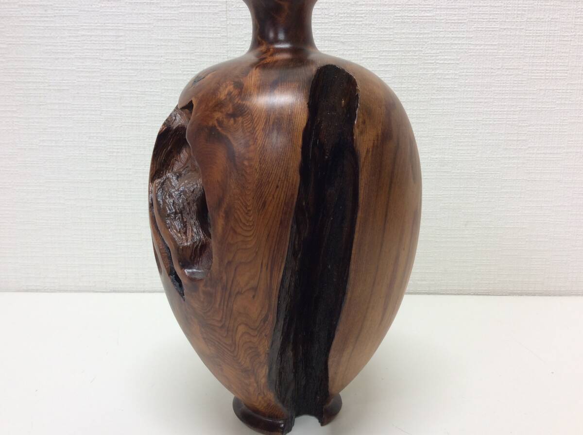 ■4954 屋久杉 花器 花瓶 アンティーク インテリア オシャレ 骨董 工芸 ※写真をご確認下さいの画像3