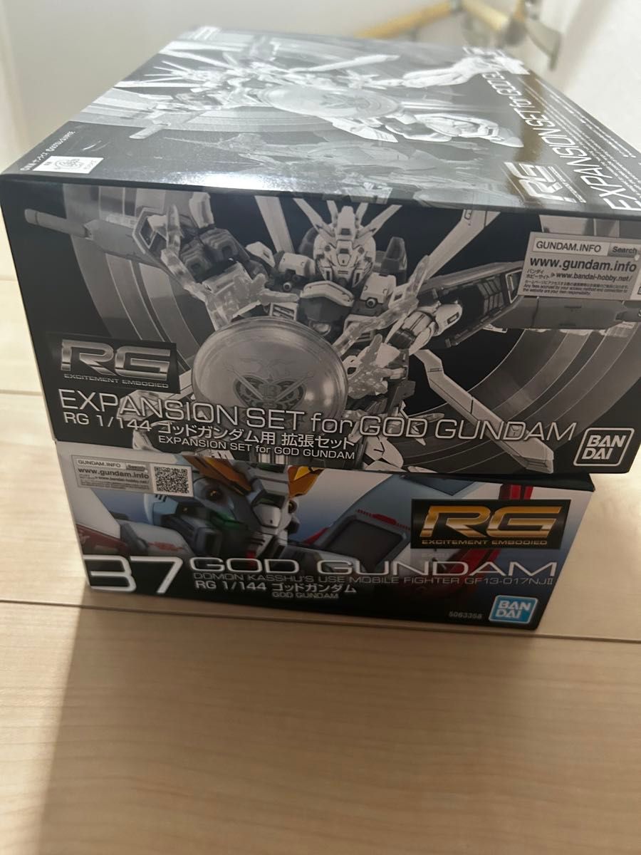 RG ゴッドガンダム& ＲＧ  ゴッドガンダム用 拡張セット（プレミアムバンダイ限定）　ガンプラ未組立2個セット