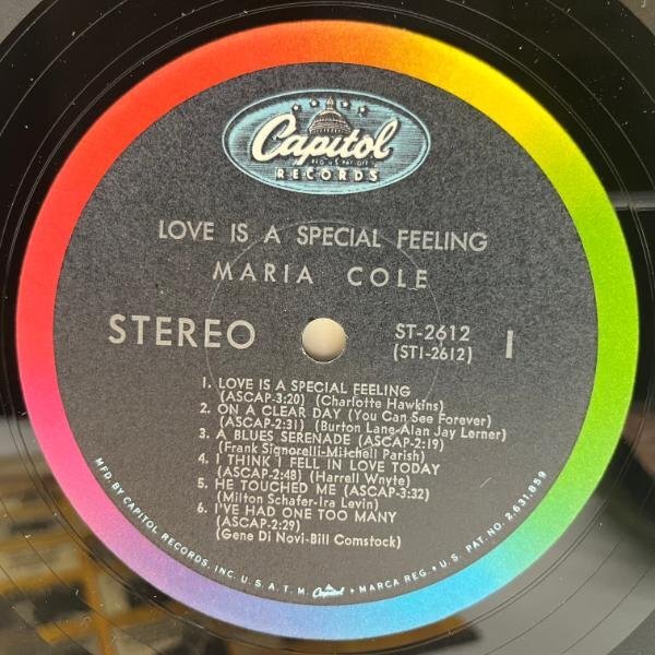 【NATALIE COLEの母・NAT KING COLEの妻】極美盤!! MONO 初版 虹リム USオリジナル MARIA COLE Love Is A Special Feeling ('66 Capitol)の画像3