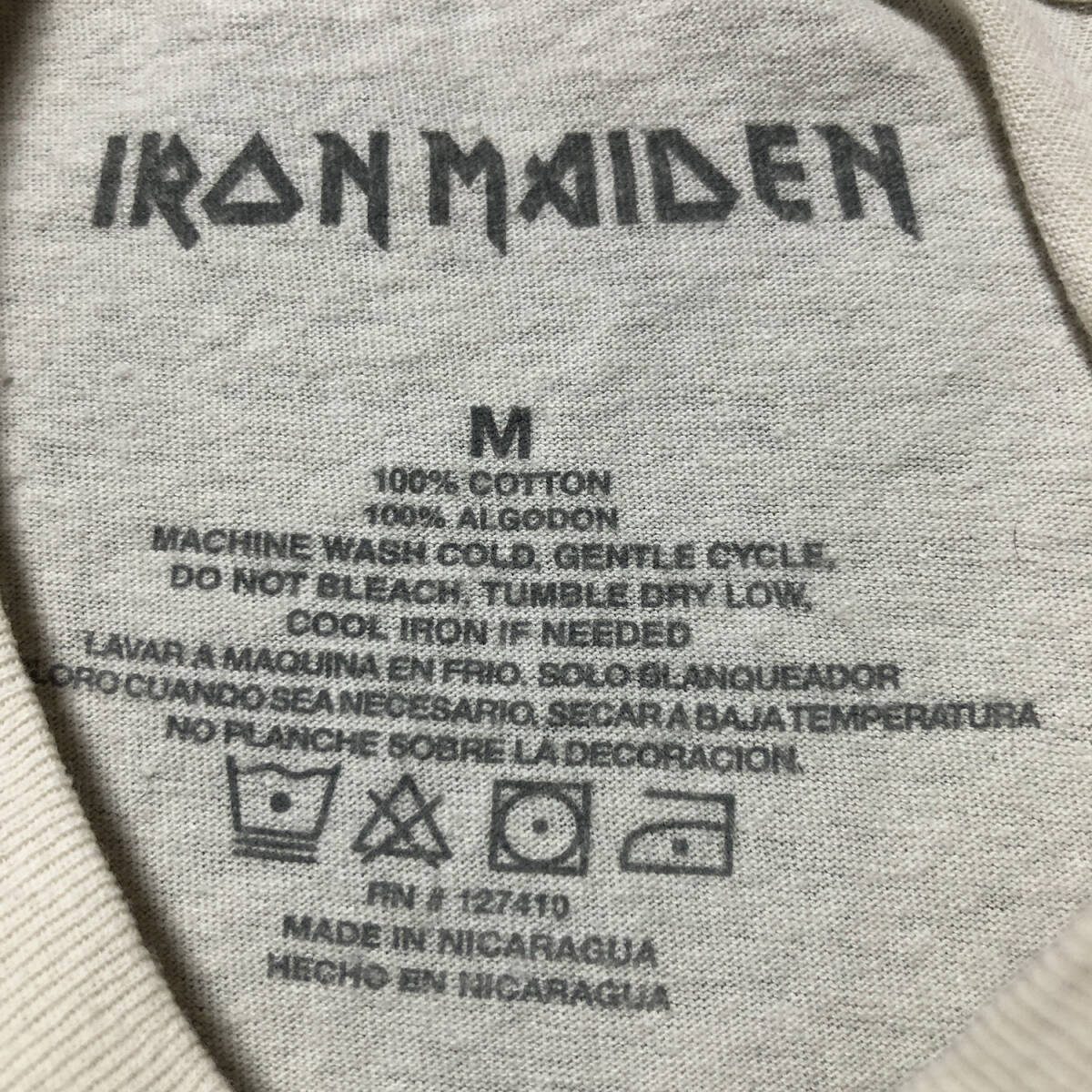 [980 jpy start ]USA old clothes short sleeves T-shirt IRON MAIDEN iron Maiden men's M lock T-shirt heavy metal band no sleeve BA1469