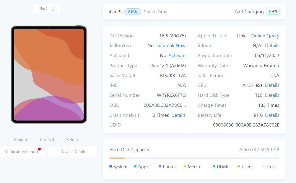 iPad 9世代 64GB Wi-Fiモデル スペースグレー sku04の画像8