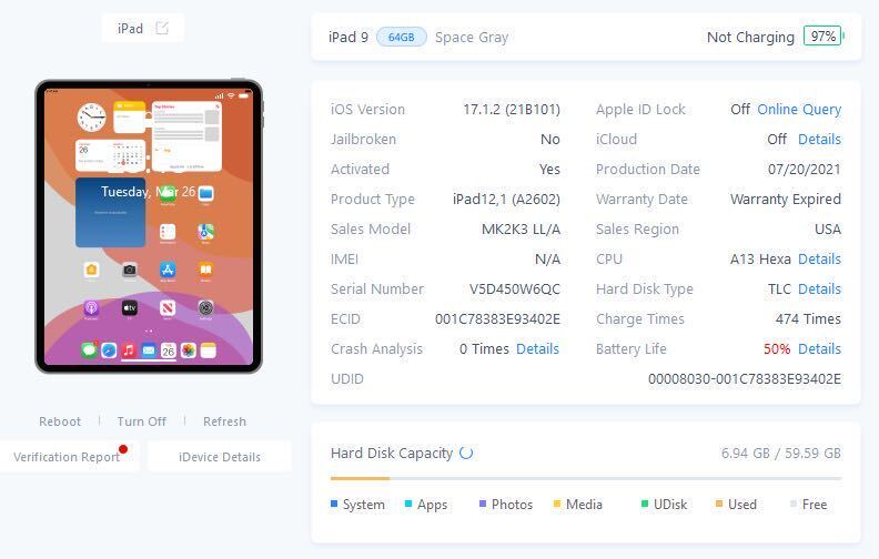 iPad 9世代 64GB Wi-Fiモデル スペースグレー sku05の画像4