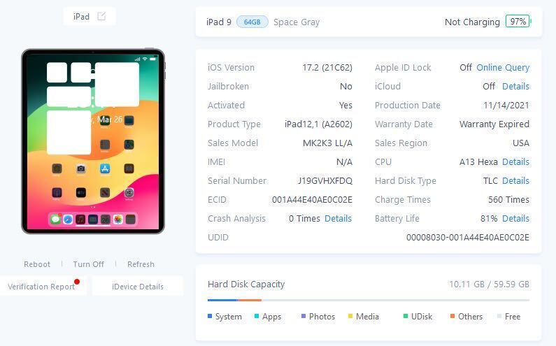 iPad 9世代 64GB Wi-Fiモデル スペースグレー sku01の画像7
