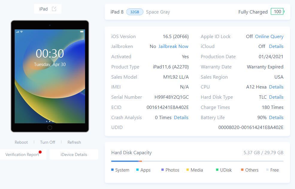 iPad 8世代 32GB Wi-Fiモデル シルバー sku01_画像6