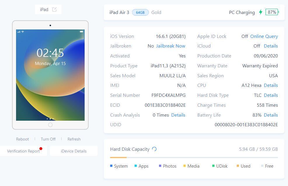 iPad Air 3世代 ゴールド 64GB Wi-Fiモデル sku13の画像10