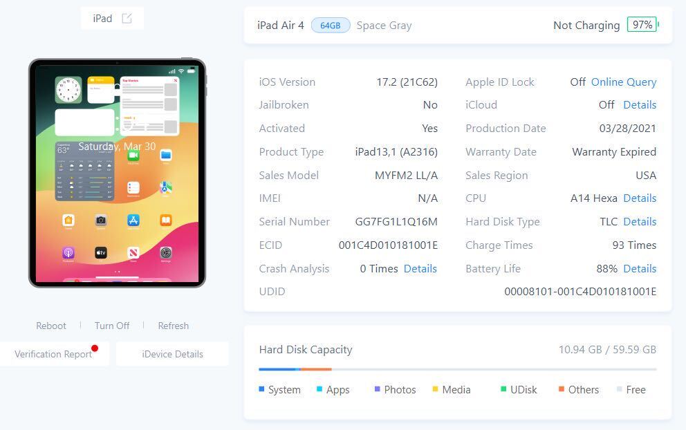 iPad Air 4世代 スペースグレー 64GB Wi-Fiモデル sku24の画像10