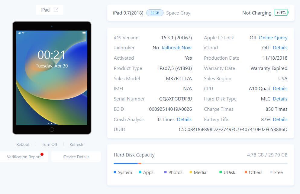 iPad 6世代 32GB Wi-Fiモデル スペースグレー sku05_画像6