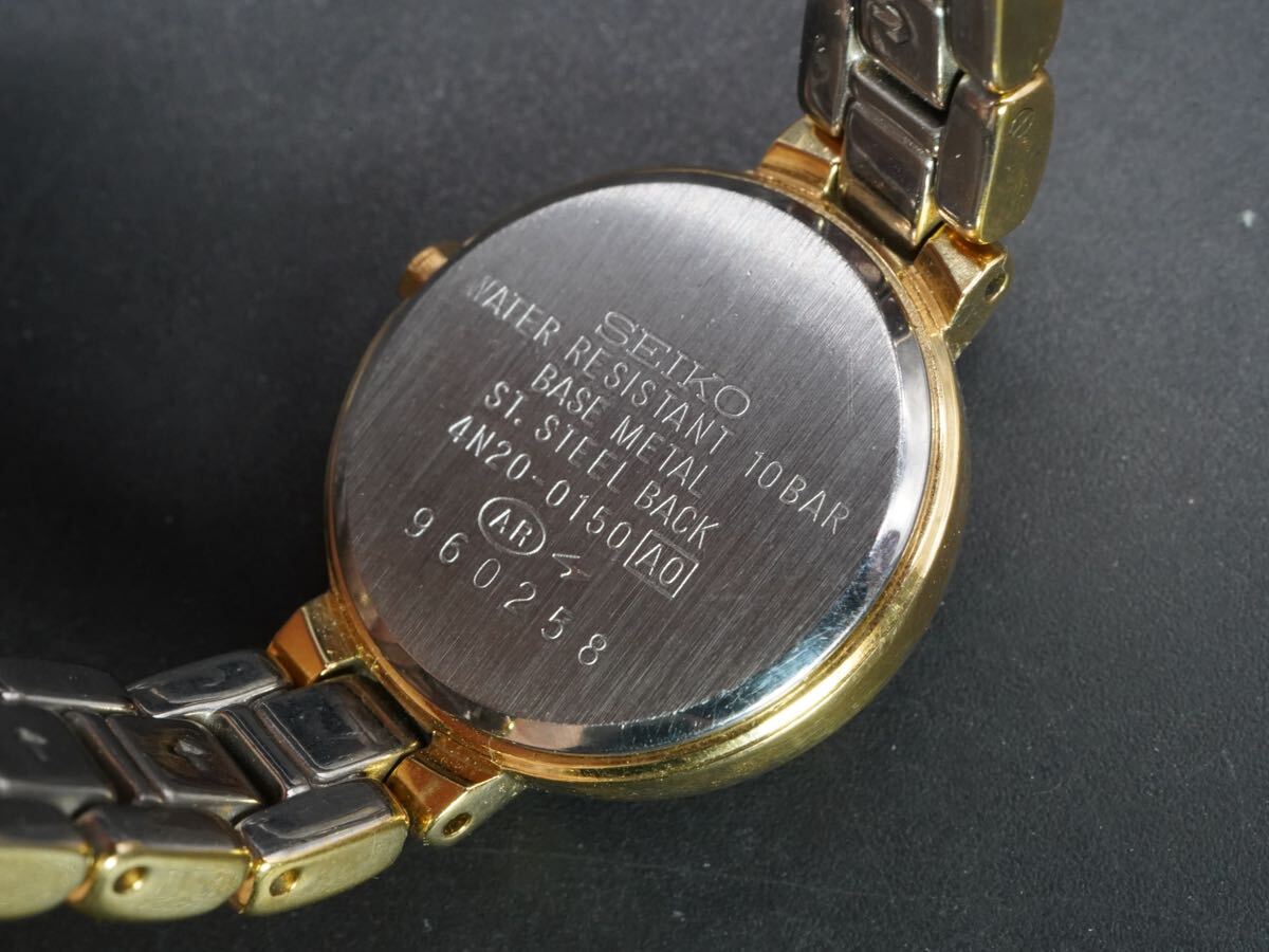 【410】セイコー SEIKO MOOREA モーレア 4N20-0150 ホワイト文字盤 クォーツ腕時計 長さ約18cm 動作未確認 TIAの画像5