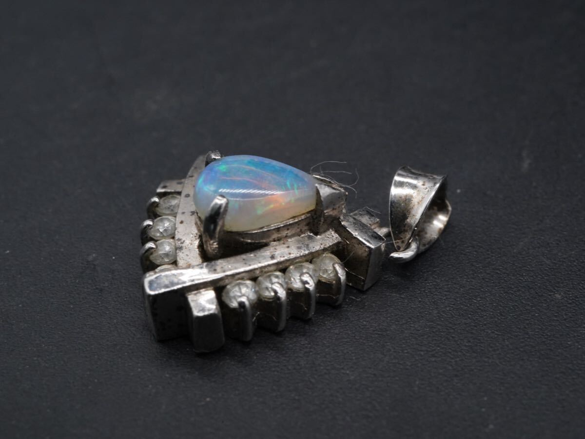 [631]SV silver opal pendant top silver necklace top TIA