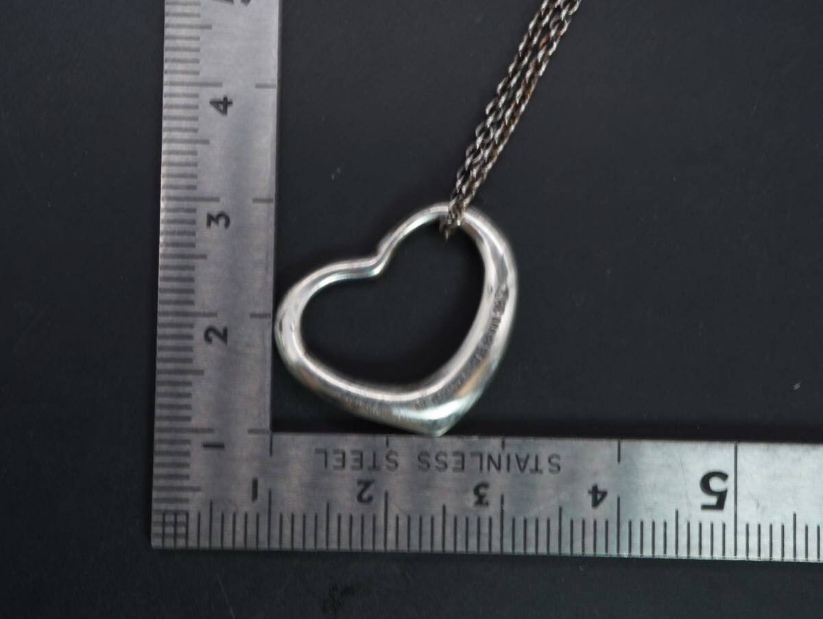 【1063】TIFFANY Co オープンハート ネックレス 長さ約40cm ティファニー シルバー silver 925 TIAの画像6