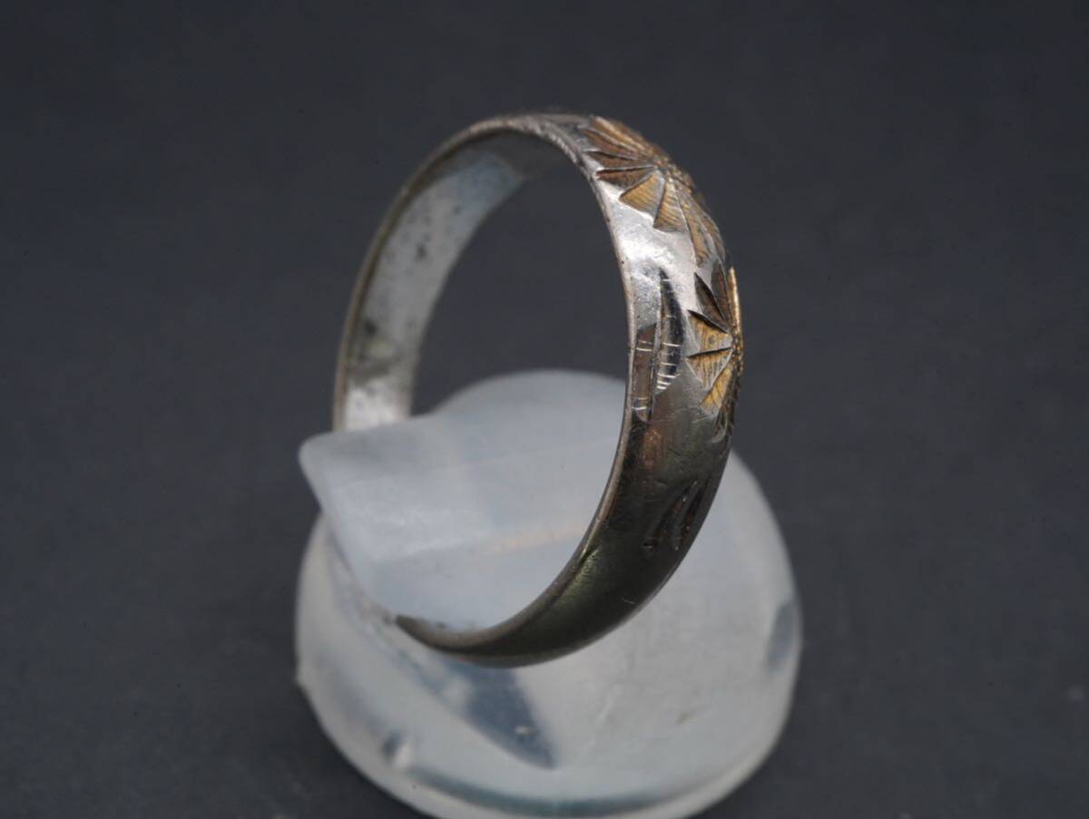 【1052】16号 純銀 レトロ 切子 リング ヴィンテージ ビンテージ silver シルバー 指輪 TIA の画像4