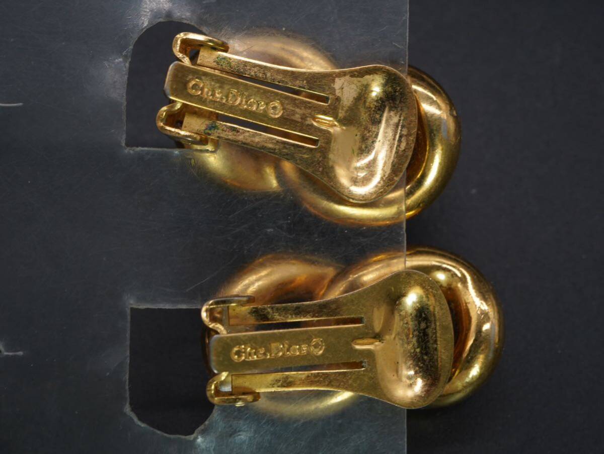 【1102】Christian Dior クリスチャンディオール ゴールドカラー イヤリング アクセサリー TIAの画像4