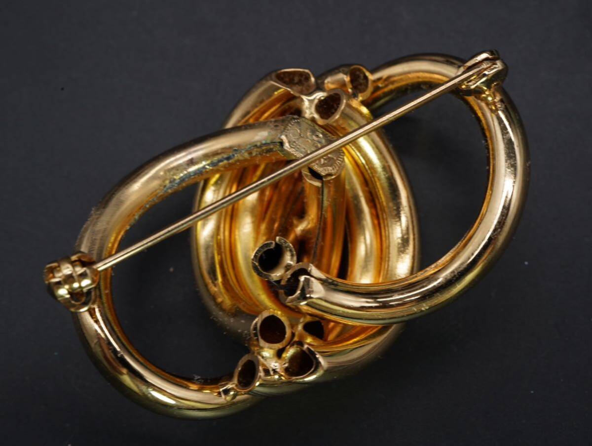 【1249】Christian Dior クリスチャンディオール germany ゴールドカラー ブローチ アクセサリー TIAの画像4