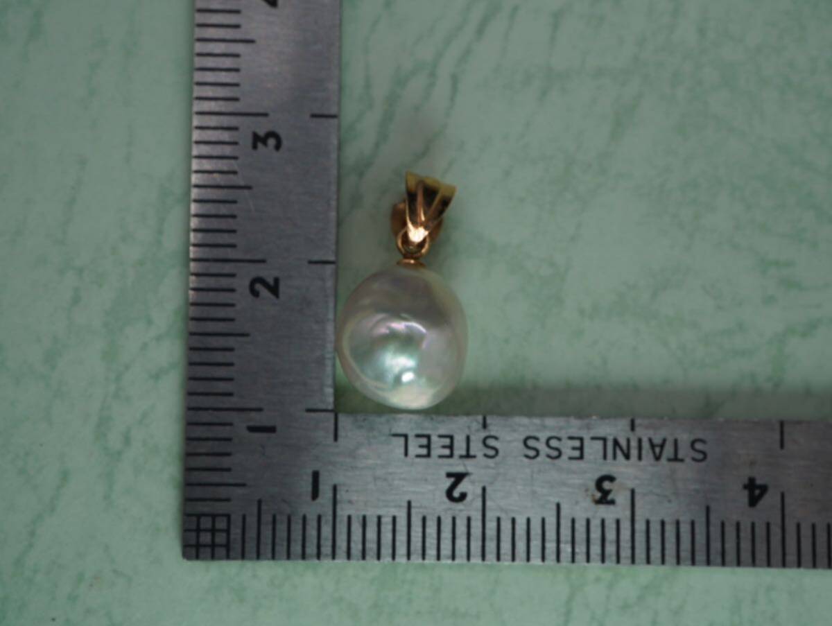 【1293】k18 本真珠 パール ネックレストップ ペンダントトップ TIAの画像5