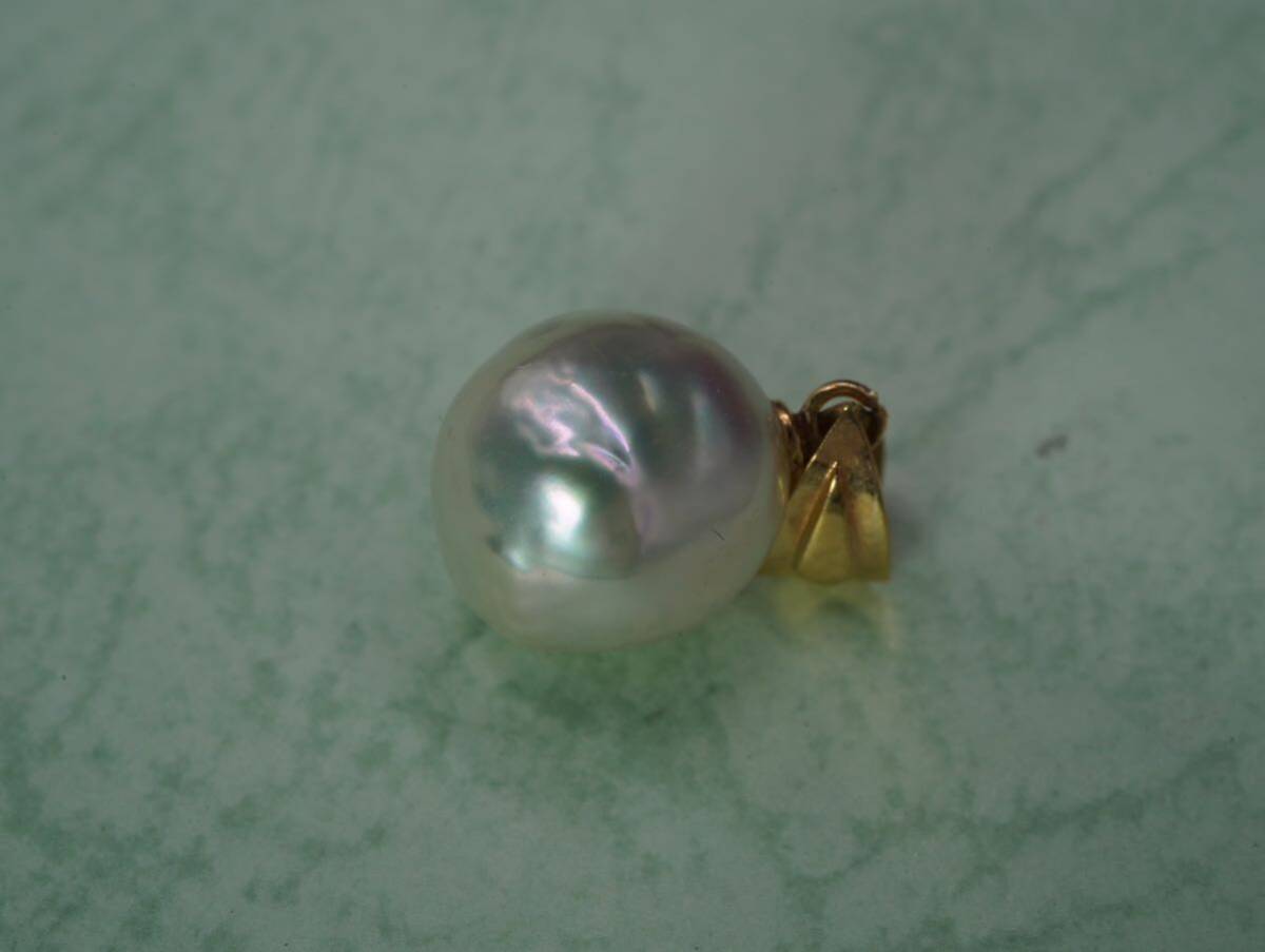 【1293】k18 本真珠 パール ネックレストップ ペンダントトップ TIAの画像3