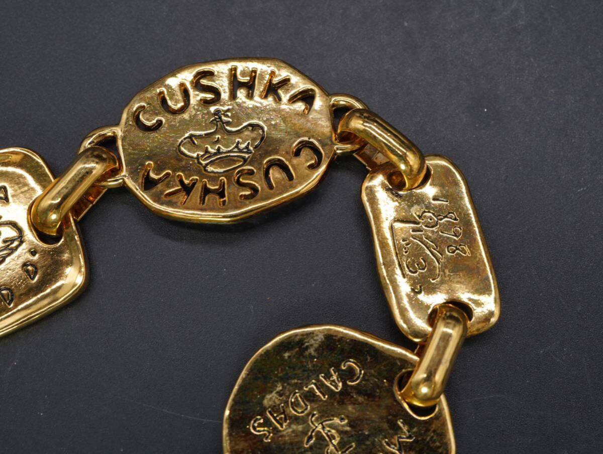 [1588]CUSHKA Gold color Vintage Vintage bracele length approximately 18cm +5cm TIA