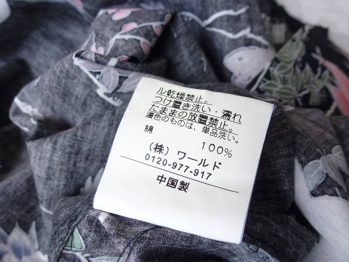  beautiful goods TAKEOKIKUCHI Takeo Kikuchi peace pattern crane pattern long sleeve shirt aloha shirt L size corresponding prompt decision equipped!