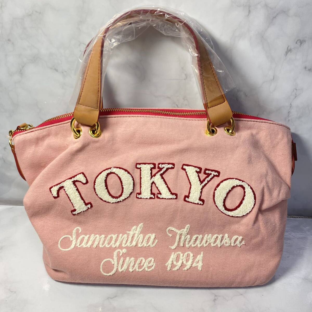 【送料無料】未使用 Samantha Thavasa サマンサタバサ キャンパスバッグ ショルダーバッグ TOKYO ピンクの画像1