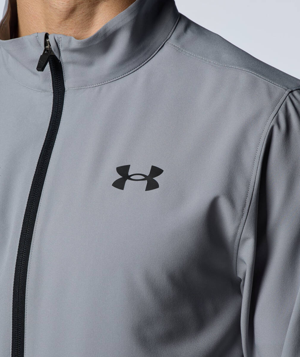 UNDER ARMOUR■アンダーアーマー UAフレッシュウーブン ジャケット パンツ 上下セット 軽量 グレー 灰 黒 24'春夏モデル〔XL〕正規品の画像3