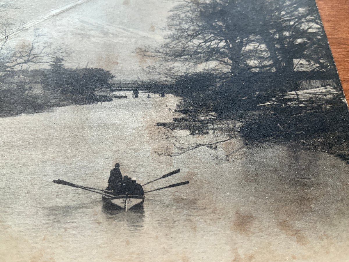 VV-1966 ■送料込■ 山形県 酒田市 新井田橋より鳥海山 舟 人 橋 残雪 河川 川 風景 自然 レトロ 山 絵葉書 古葉書 写真 古写真/くNAら_画像6