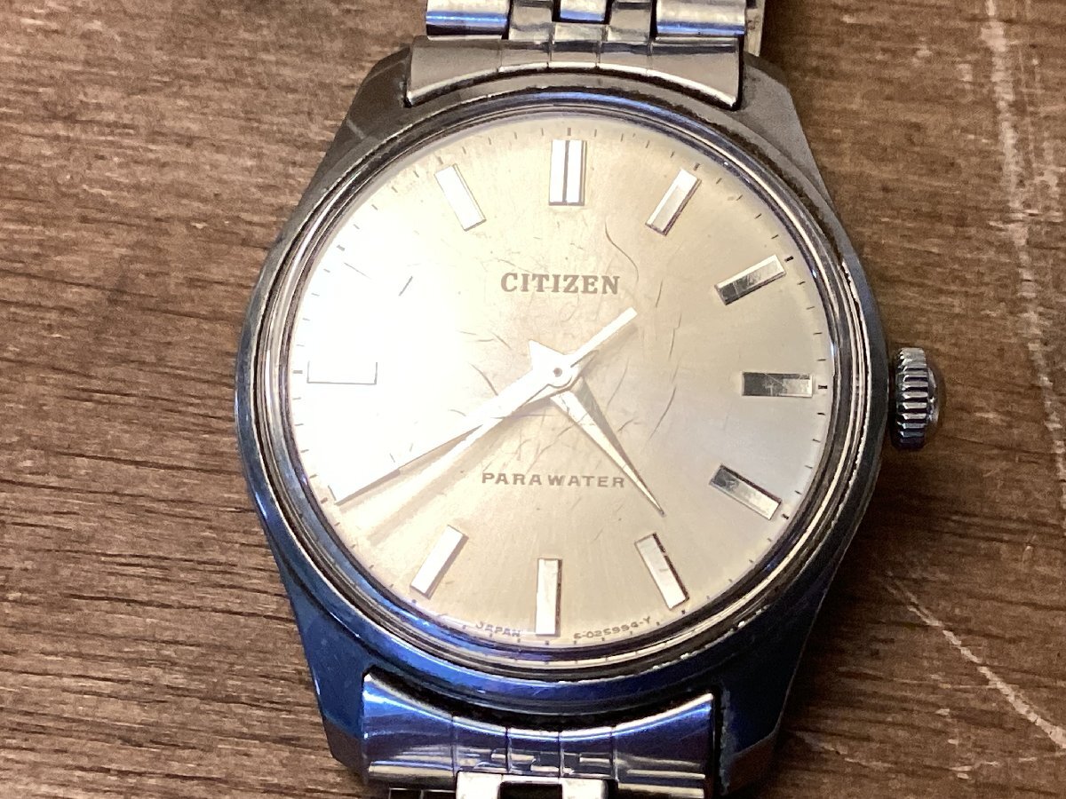 TT-2311■送料込■ シチズン CITIZEN PARAWATER メンズ アナログ 手巻 腕時計 時計 4-020341 74g●動作品/くGOらの画像2