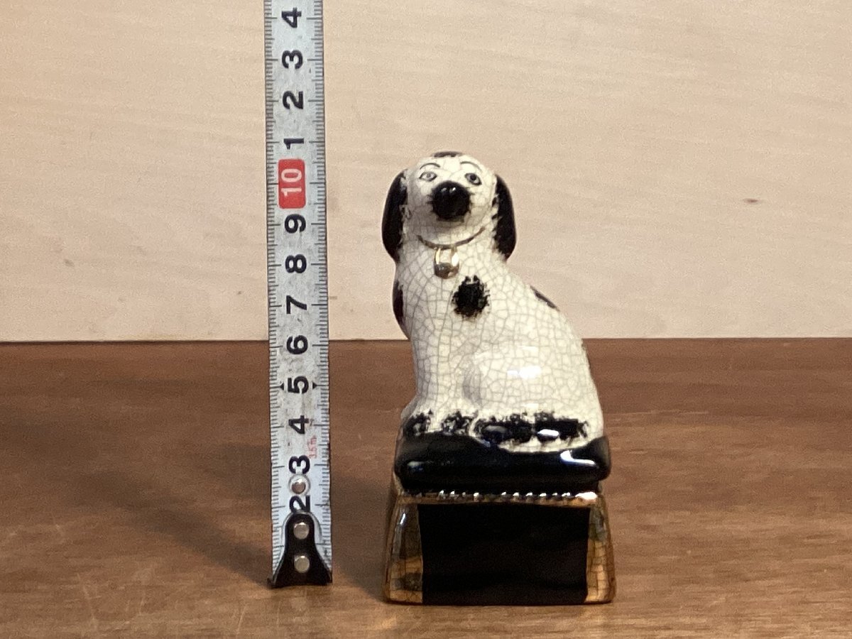 SS-3457■送料込■犬 sevenコーポレーション 英国 スタッフォードシャードッグ 小物入れ 入れ物 陶器 インテリア 置物 レトロ アンティーの画像5