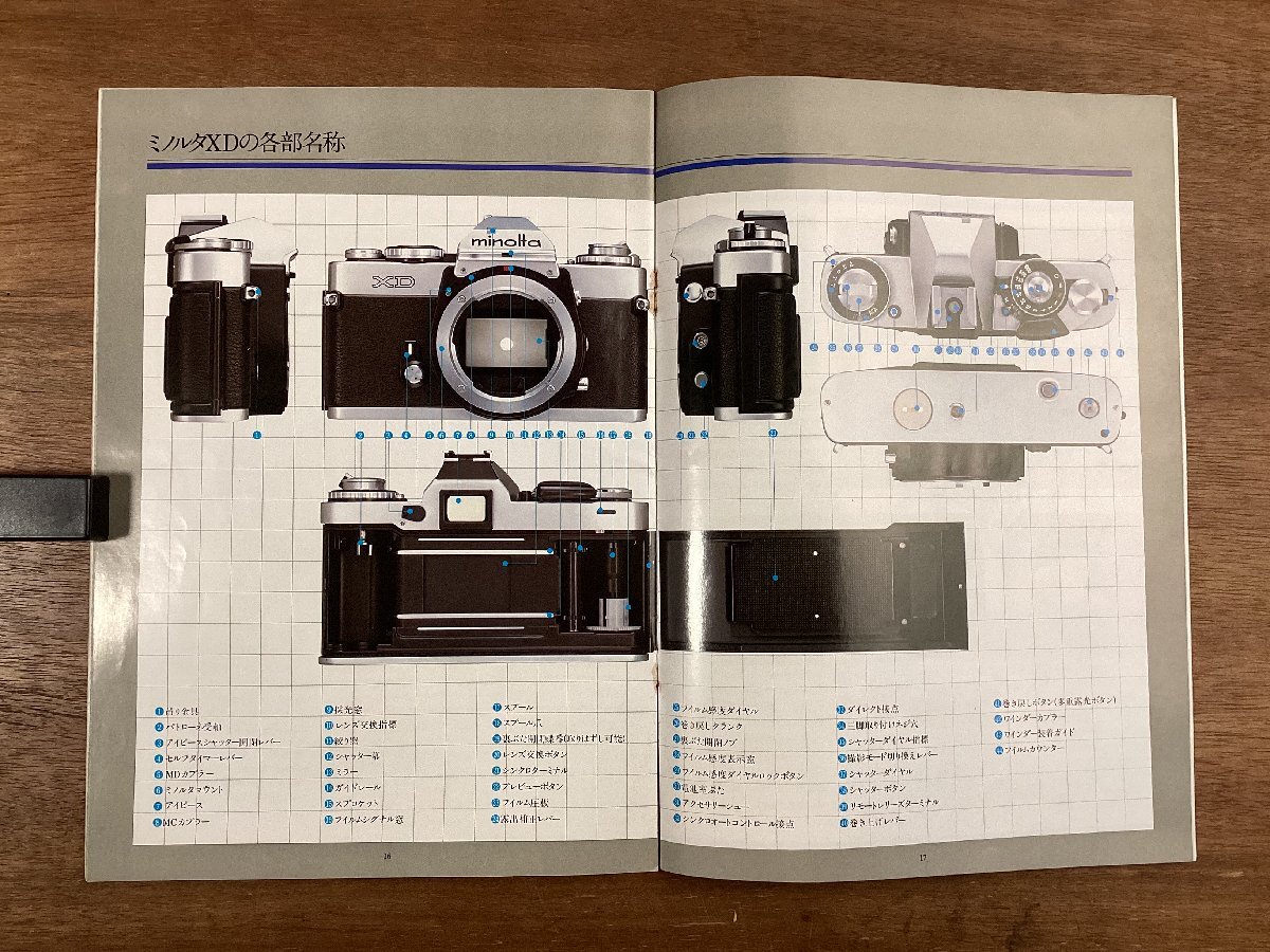 RR-6704■送料込■MINOLTA XD ミノルタ カメラ 一眼 操作 機能 各部名称 写真 冊子 案内 パンフレット カタログ 印刷物/くOKら_画像7