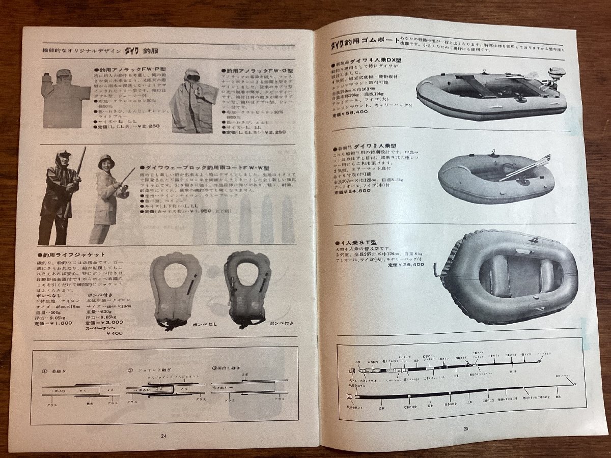 LL-7542■送料込■ ダイワ DAIWA 総合 カタログ 1968年 商品 紹介 ボート 釣服 釣糸 釣竿 クーラー リール 印刷物 /くFUら_画像3