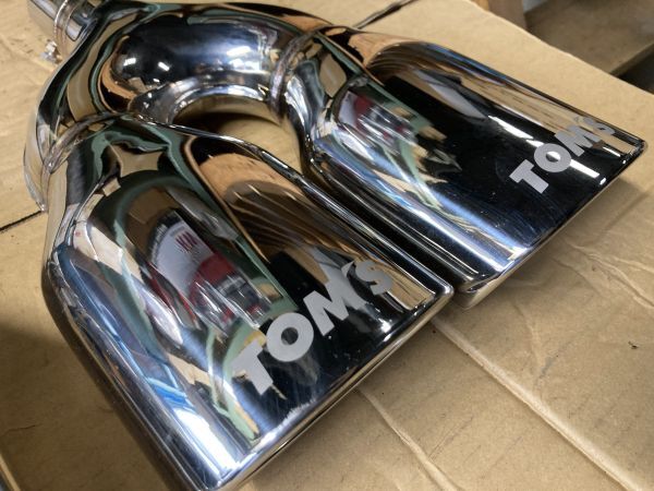 本物 トムス ステンレス アルファード ヴェルファイア 30系 TOM'S 120パイ オーバル 左右 Ｗテール マフラーカッター テールエンドの画像7