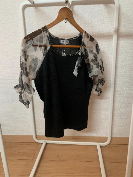 【新品特別セール送料無料】レディース Tシャツ 7分袖 ゆったり 花柄 S_画像1