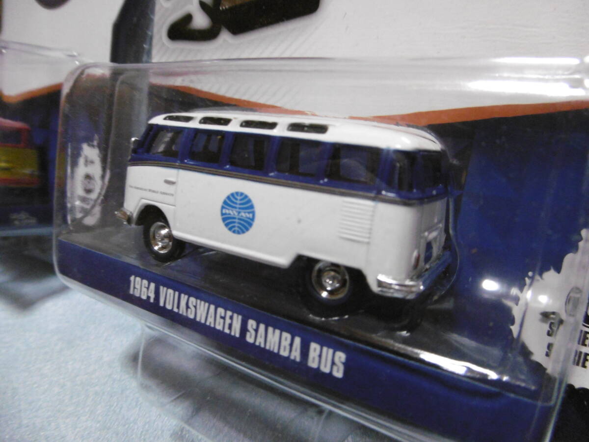 未開封未使用品 GREENLiGHT グリーンライト CLUB V-DUB 1964 VOLKSWAGEN SAMBA BUS PANAM & SHELL 2台組の画像7