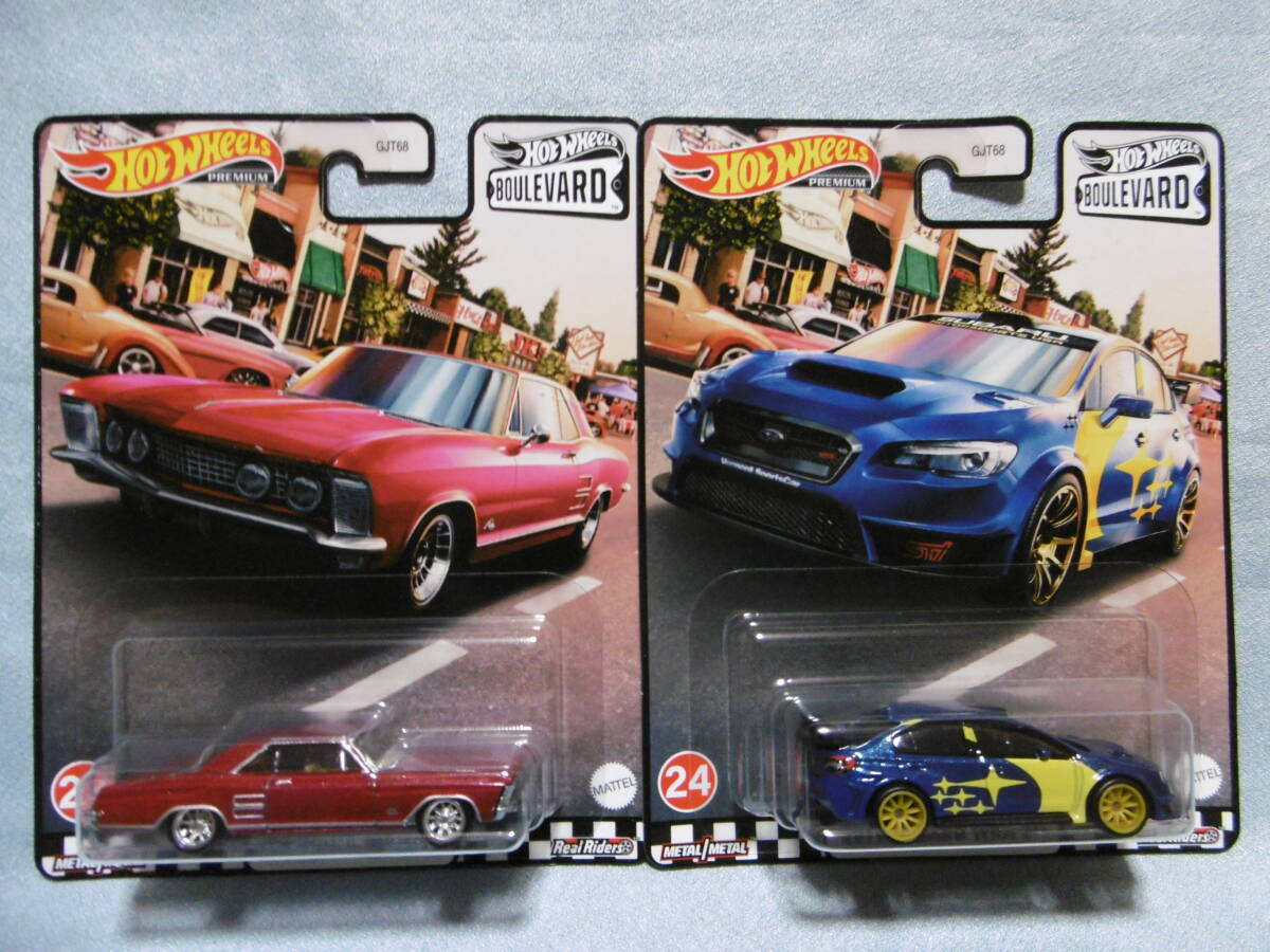 未開封未使用品 HOT Wheels BOULE VARD 2019 SUBARU WRX STI & '64 BUICK RIVIERA 2台組_画像1